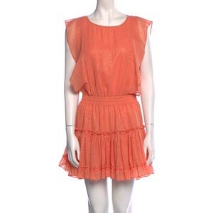 MISA | Peach & Gold Mini Dress | Size Small